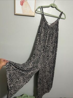 Z Supply Gray and Black Leopard Maxi Dress